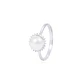 Anillo Oro Blanco 18kt Perla 6 - 8 mm Diamantes 10 Pts - Miniatura 1
