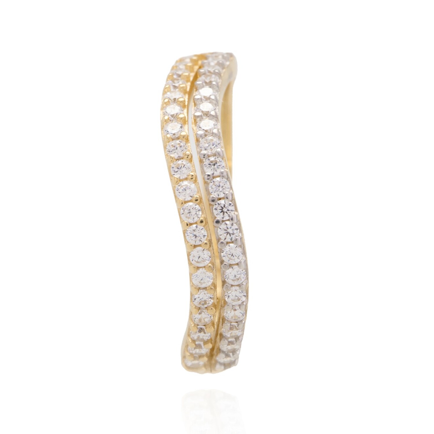 Anillo Compromiso de Oro 18Kt Cintillo doble Circon 2