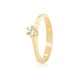 Anillo Compromiso de Oro 18kt Solitario Circón 6 grifas. - Miniatura 1