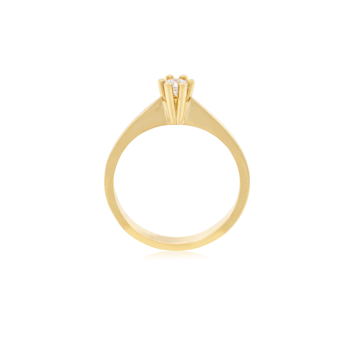 Anillo Compromiso de Oro 18kt Solitario Circón 6 grifas. 3