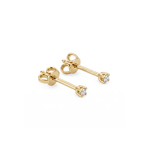 Aros de Oro 18kt con Diamantes Punto de Luz Grifas 6pts total SI/H
