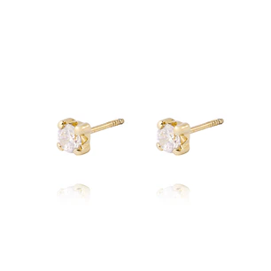 Aros de Oro 9kt Circonita Pequeña 4 Grifas