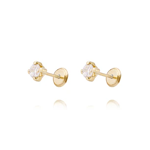 Aros de Oro 9kt Circonita Pequeña 4 Grifas