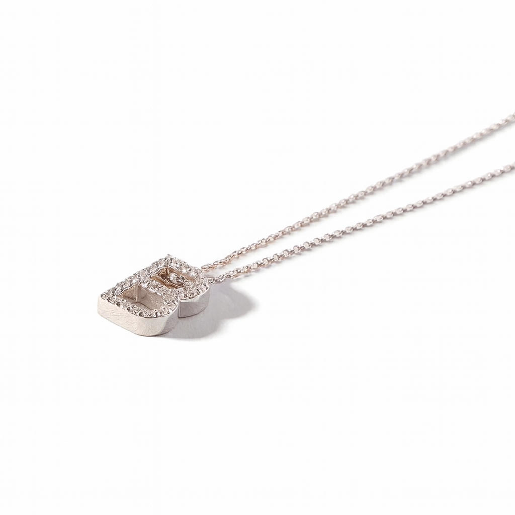 Collar de Oro Blanco 18kt con Diamantes 14 Pts Totales SI/H Corte Brillante - By Danielle Costantini 1