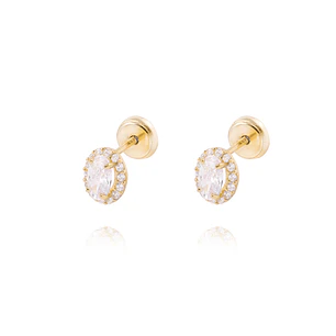 Aros de Oro de 18kt Circón grande