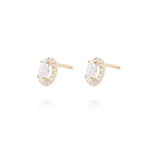 Aros de Oro de 18kt Circón grande