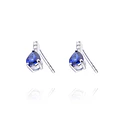 Aros de Oro 18kt con Diamantes 4pts total SI/H 69pts Zafiro