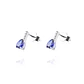 Aros de Oro 18kt con Diamantes 4pts total SI/H 69pts Zafiro - Miniatura 2