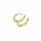 Aros Oro Amarillo 18kt Argollas Pequeñas Circonita 11MM - Miniatura 3