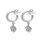 Aros de Plata Esterlina 925 Argollas Ojo Circonita - Miniatura 2