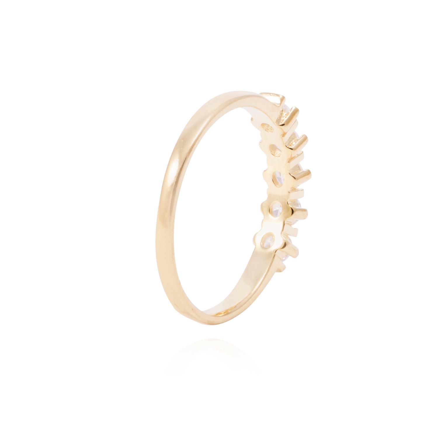 Anillo Revestido en Oro 18kt Medio Cintillo Con Circonita 3