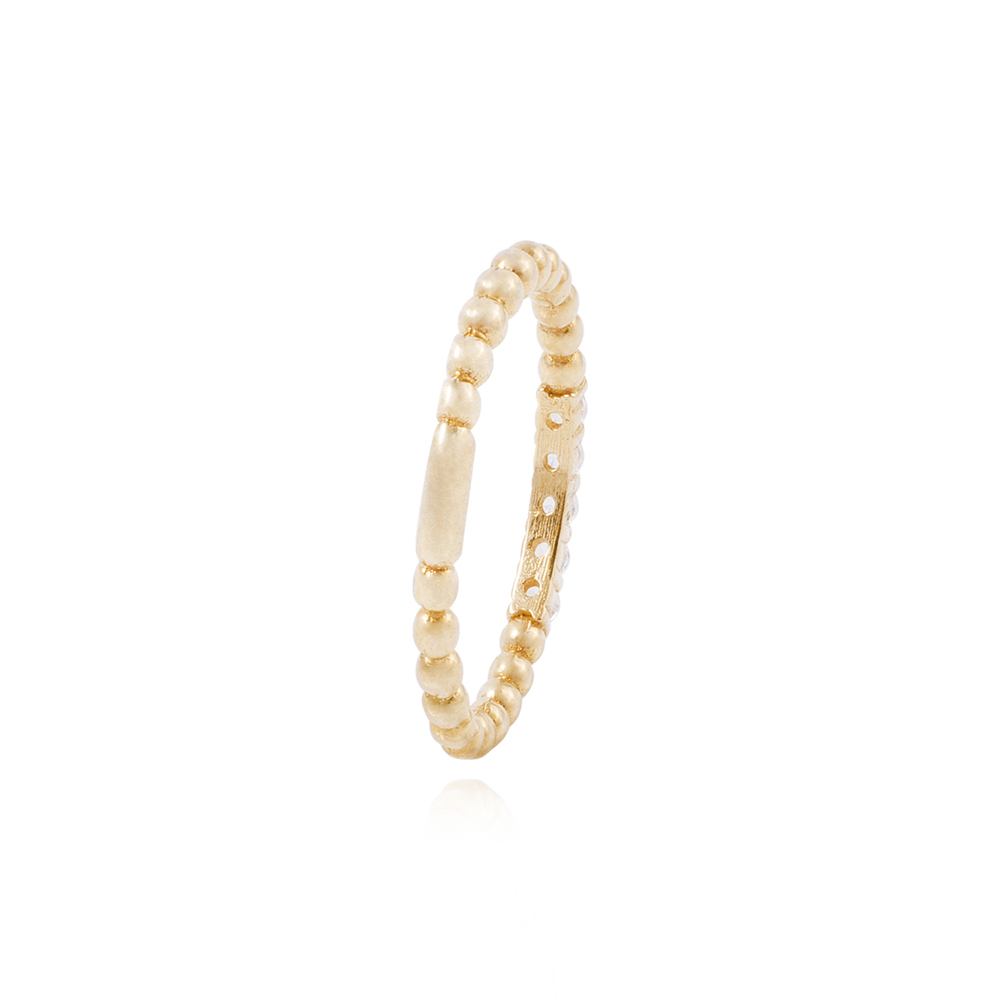 Anillo Compromiso de Oro 18Kt Circón Bolitas 3