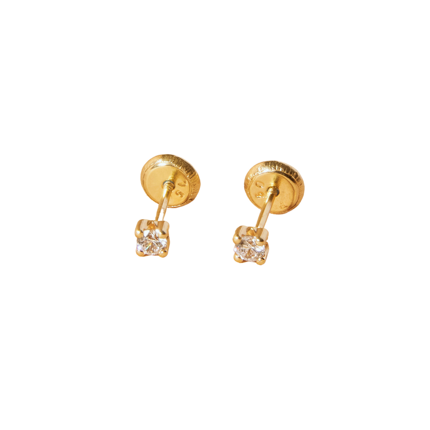 Aros de Oro 18kt Rosa de Francia Piedra 2,5mm 1