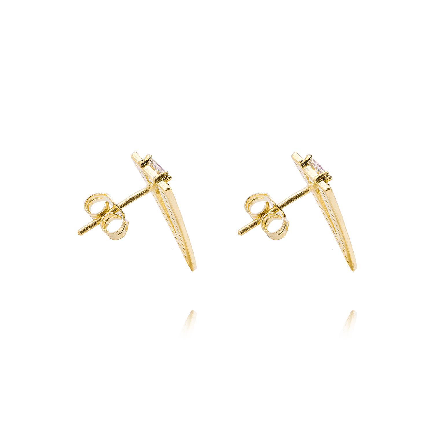 Aros de Oro 18kt Modelo Circón Largos 3