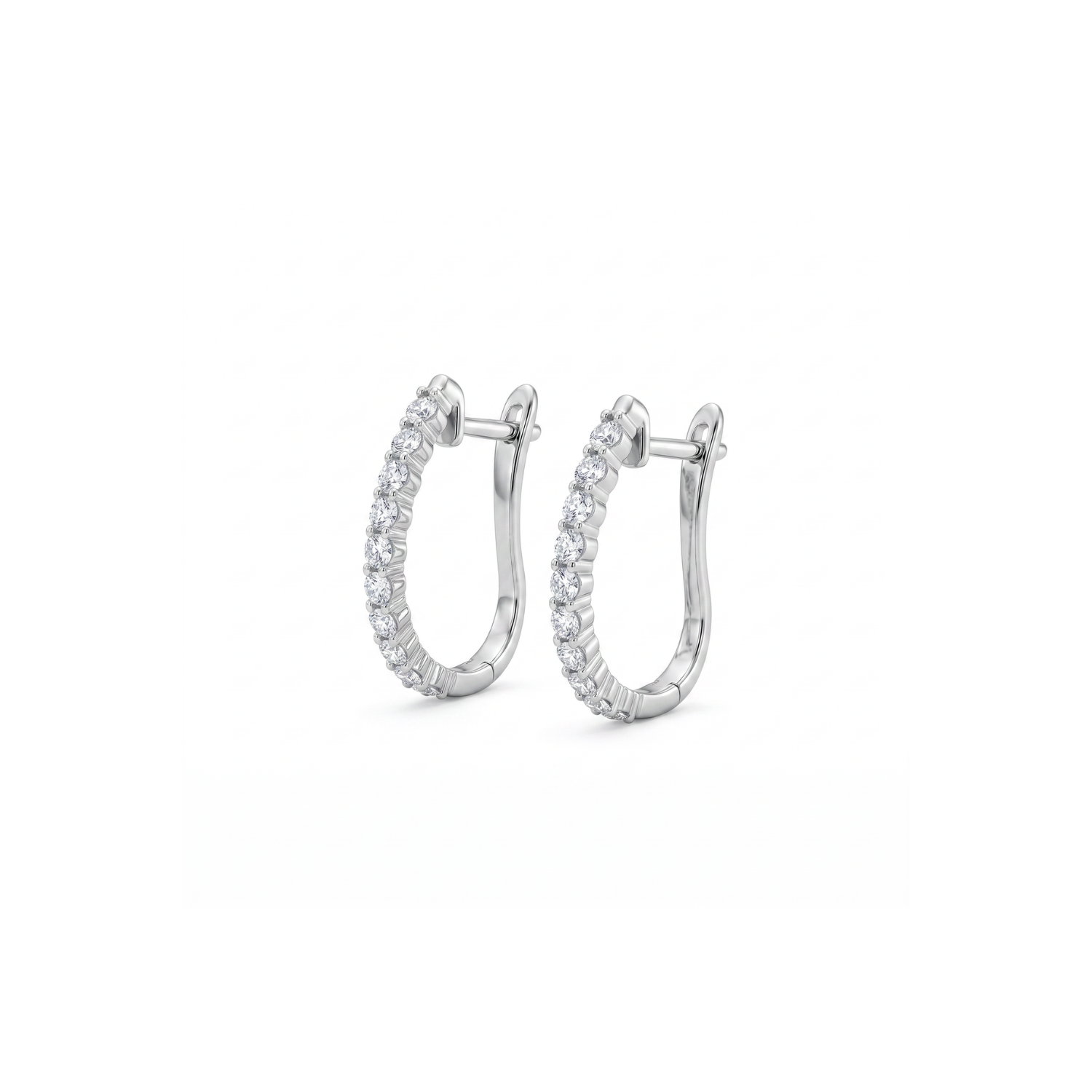 Aros Oro Blanco 18kt Diamantes Argollas 61 Pts 1