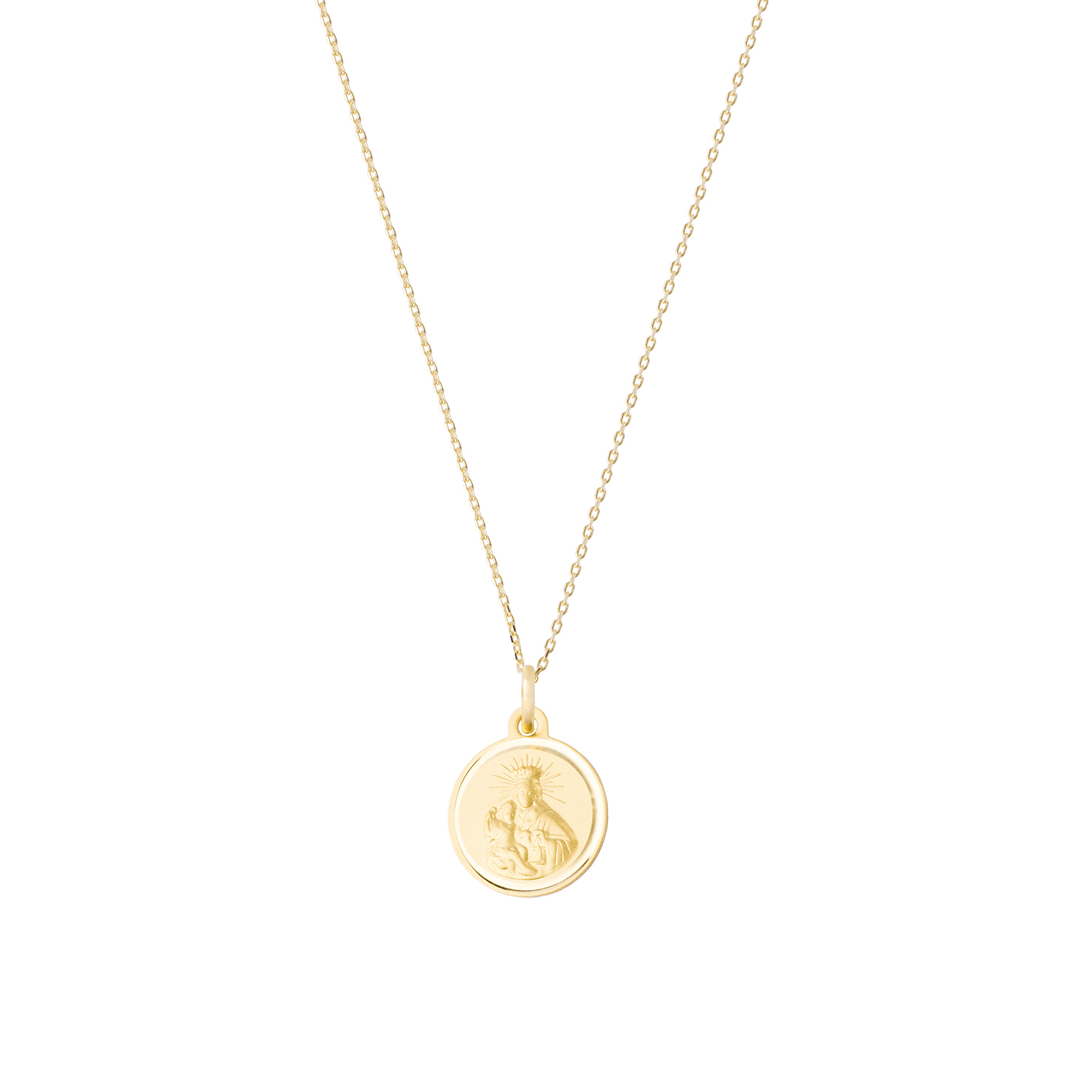 Colgante de Oro 18kt Virgen Maria 14mm 3