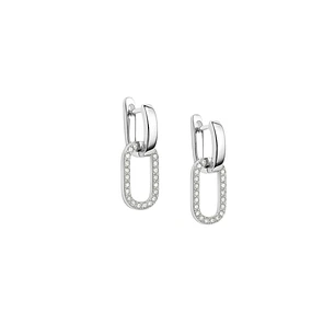 Aros de Oro Blanco 18kt con Diamantes 39 Puntos Totales Corte Brillante SI/H - By Danielle Costantini