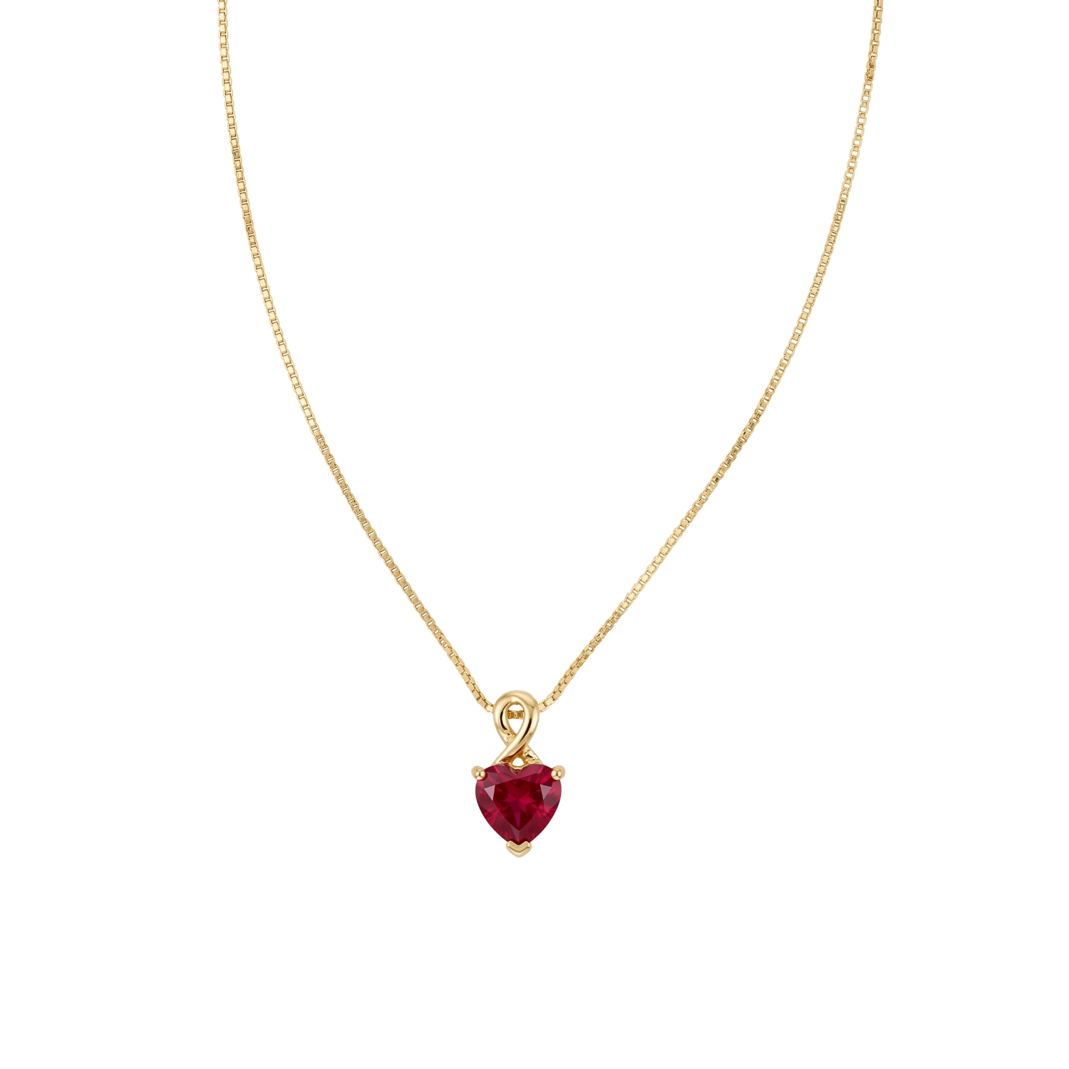Collar Oro Amarillo 18kt Corazón Rubi 2