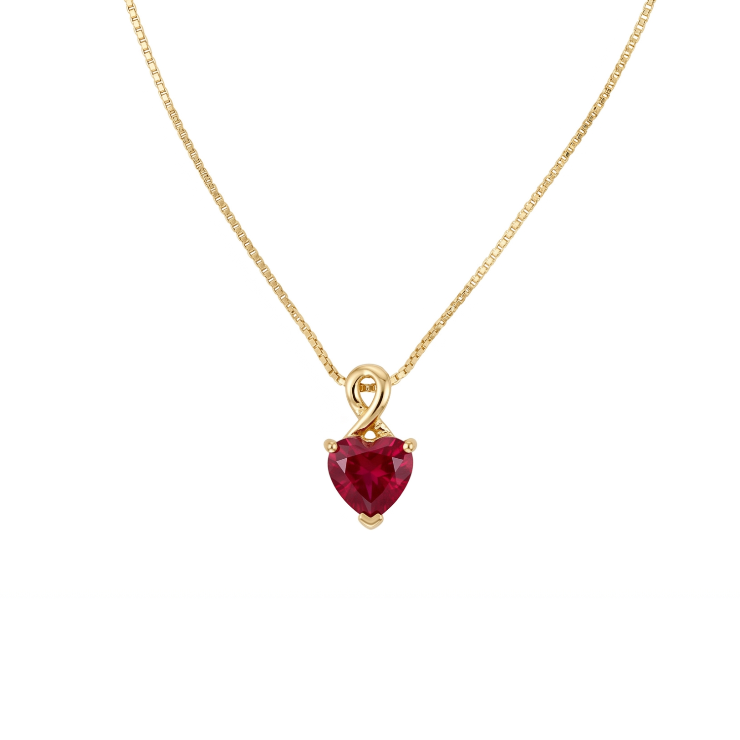 Collar Oro Amarillo 18kt Corazón Rubi 3