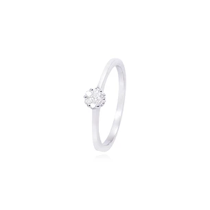 Anillo Compromiso de Oro de 18kt 10 puntos de diamante modelo solitario