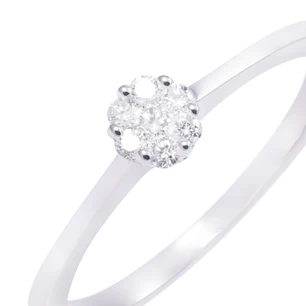 Anillo Compromiso de Oro de 18kt 10 puntos de diamante modelo solitario