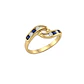 Anillo Oro Miel 18kt Vínculo con Zafiros y Circonitas - Miniatura 2
