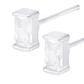 Aros de Plata Esterlina Rectangular con Circonita Pequeño - Miniatura 2