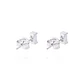Aros de Plata Esterlina Rectangular con Circonita Pequeño - Miniatura 3