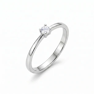 Anillo Oro Blanco 18kt Diamantes 5 Pts