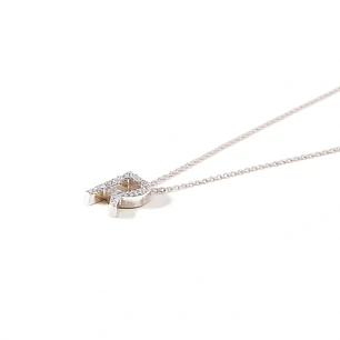 Collar Oro Blanco 18kt Diamante 9Pts | Danielle Costantini