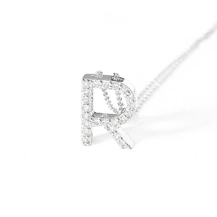 Collar Oro Blanco 18kt Diamante 9Pts | Danielle Costantini