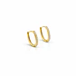 Aros Oro Amarillo 18kt Argollas Oval Circonita 14X10MM - Miniatura 2
