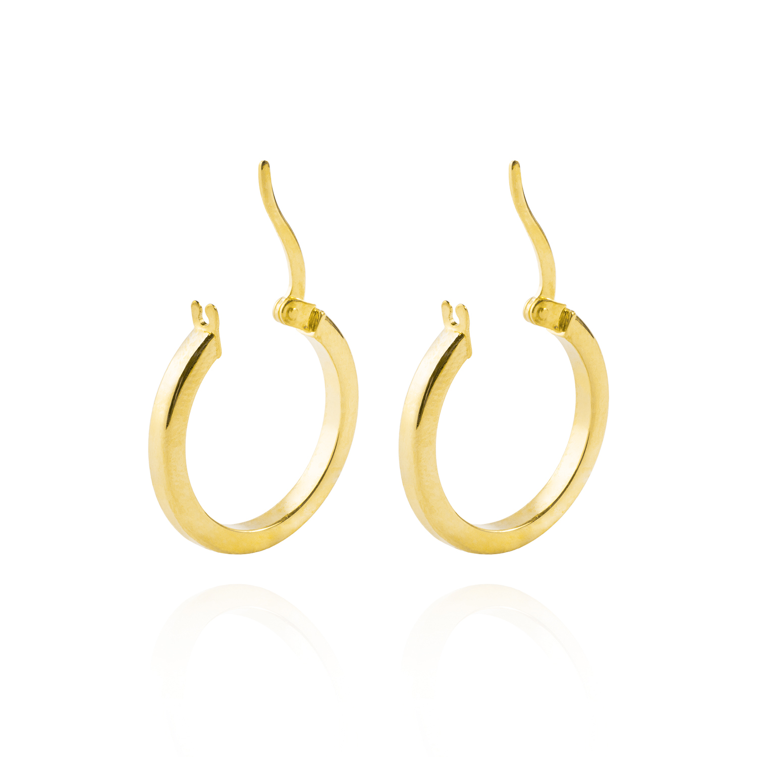 Aros de Oro 14kt Argolla Tubo 15mm 3