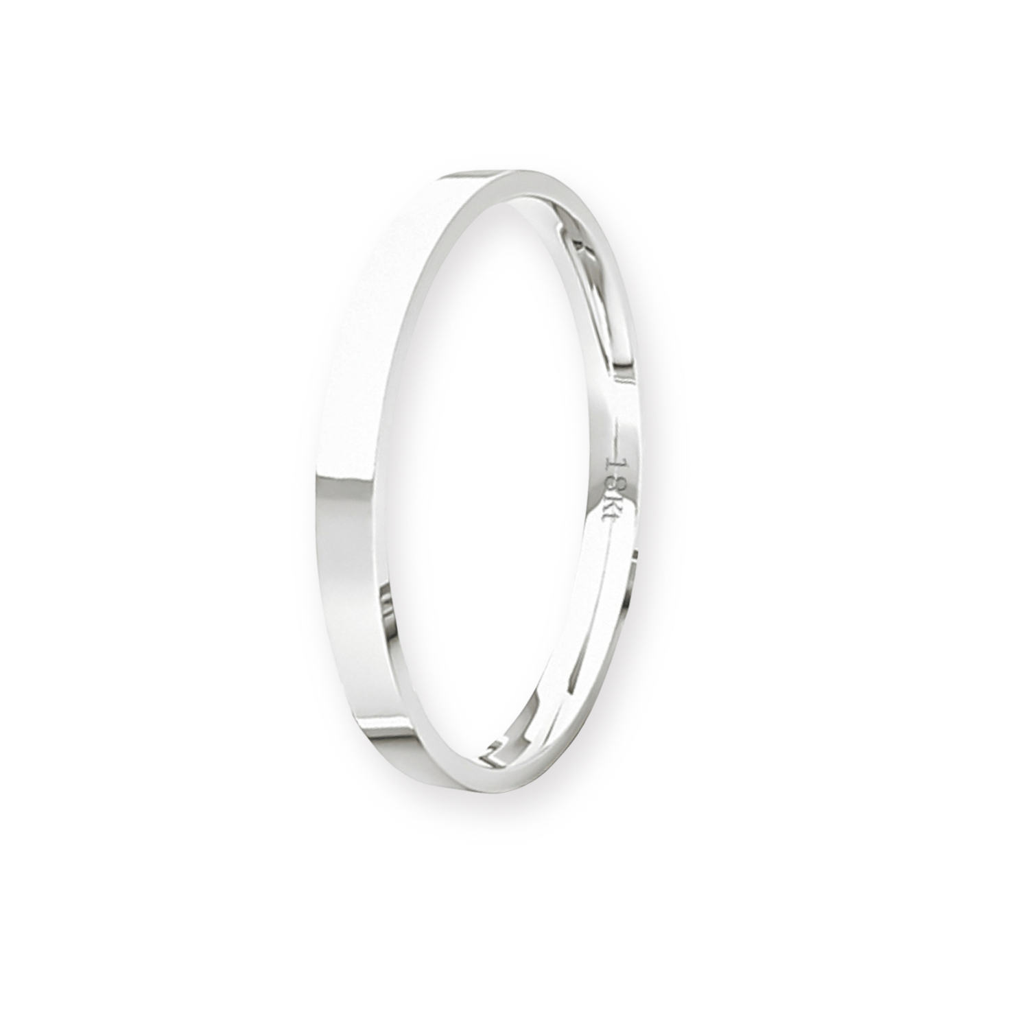 Argolla Matrimonio de Oro Blanco 18kt Tubo ErgoFit Siena de 2,0mm 1