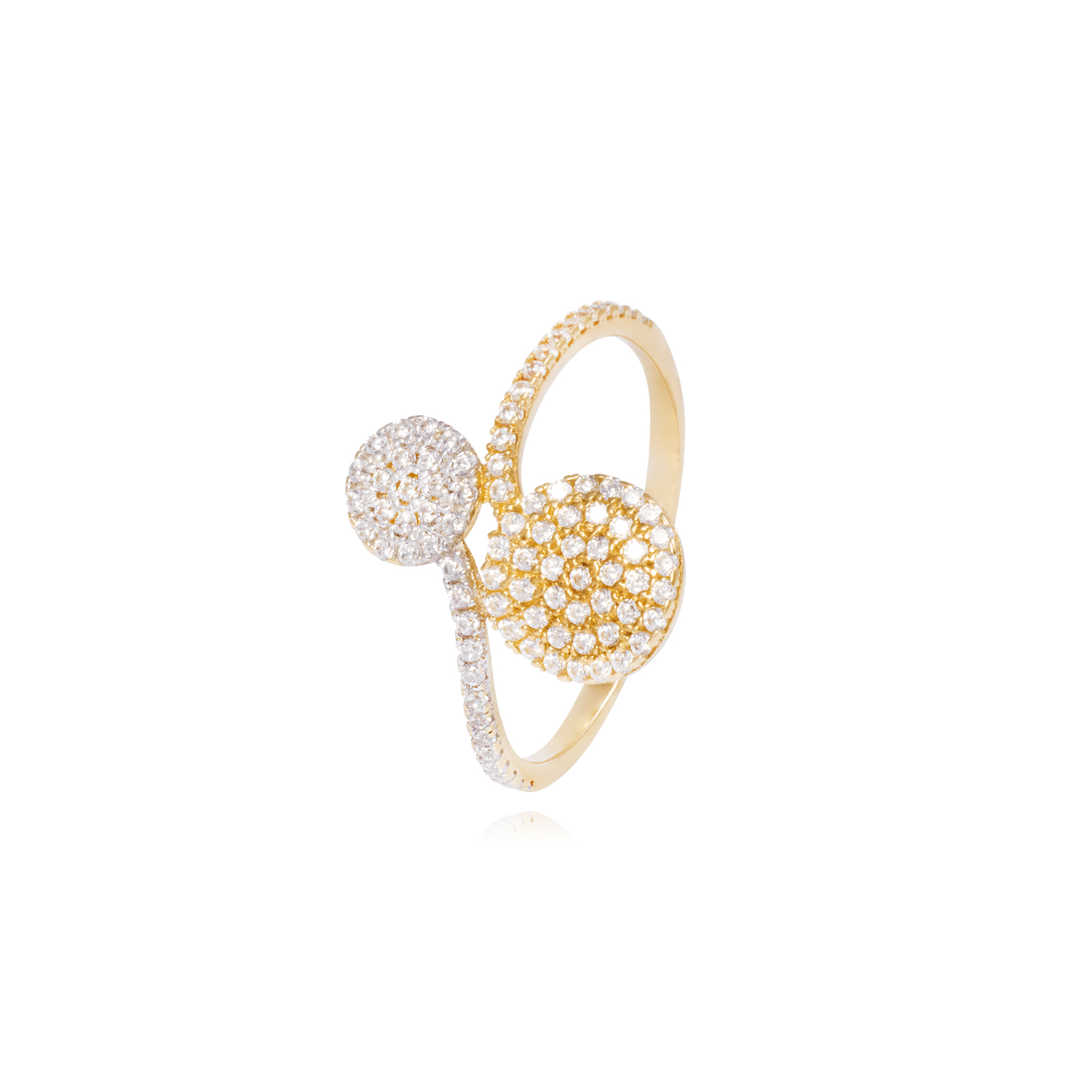 Anillo Oro Amarillo 18kt Círculos y Riel 1