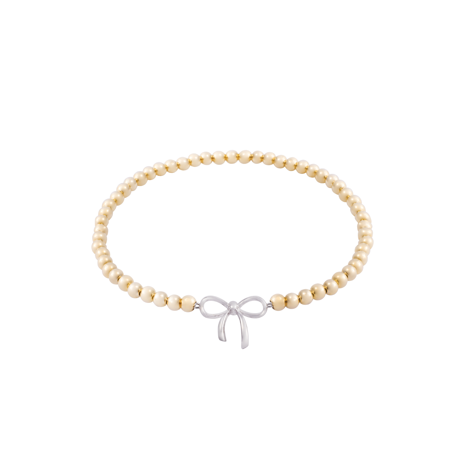 Pulsera de Plata Esterlina 925 Cinta bolitas Bañado en Oro 14kt 3