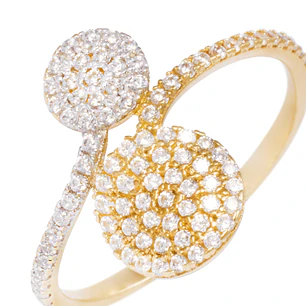 Anillo Oro Amarillo 18kt Círculos y Riel