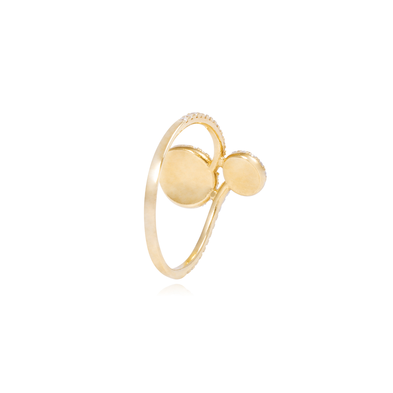 Anillo Oro Amarillo 18kt Círculos y Riel 3