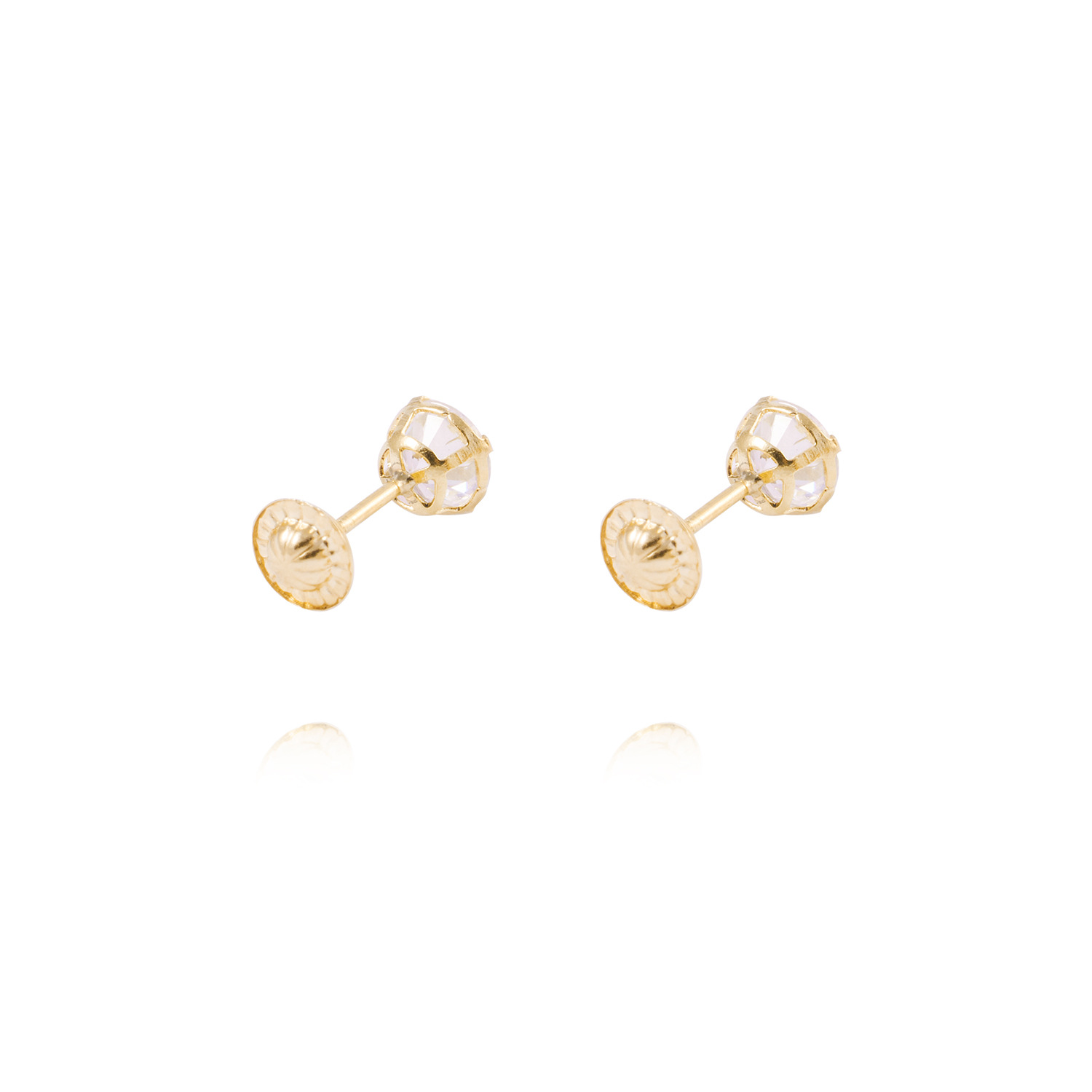 Aros de Oro de 18kt Circón solitario 5mm 3