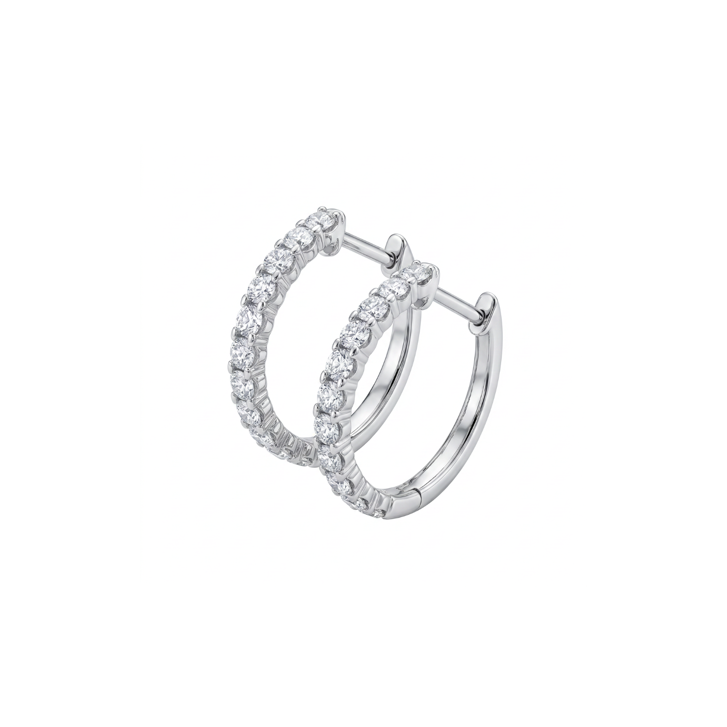 Aros Platino 900 Diamantes Argollas 36 Pts 1