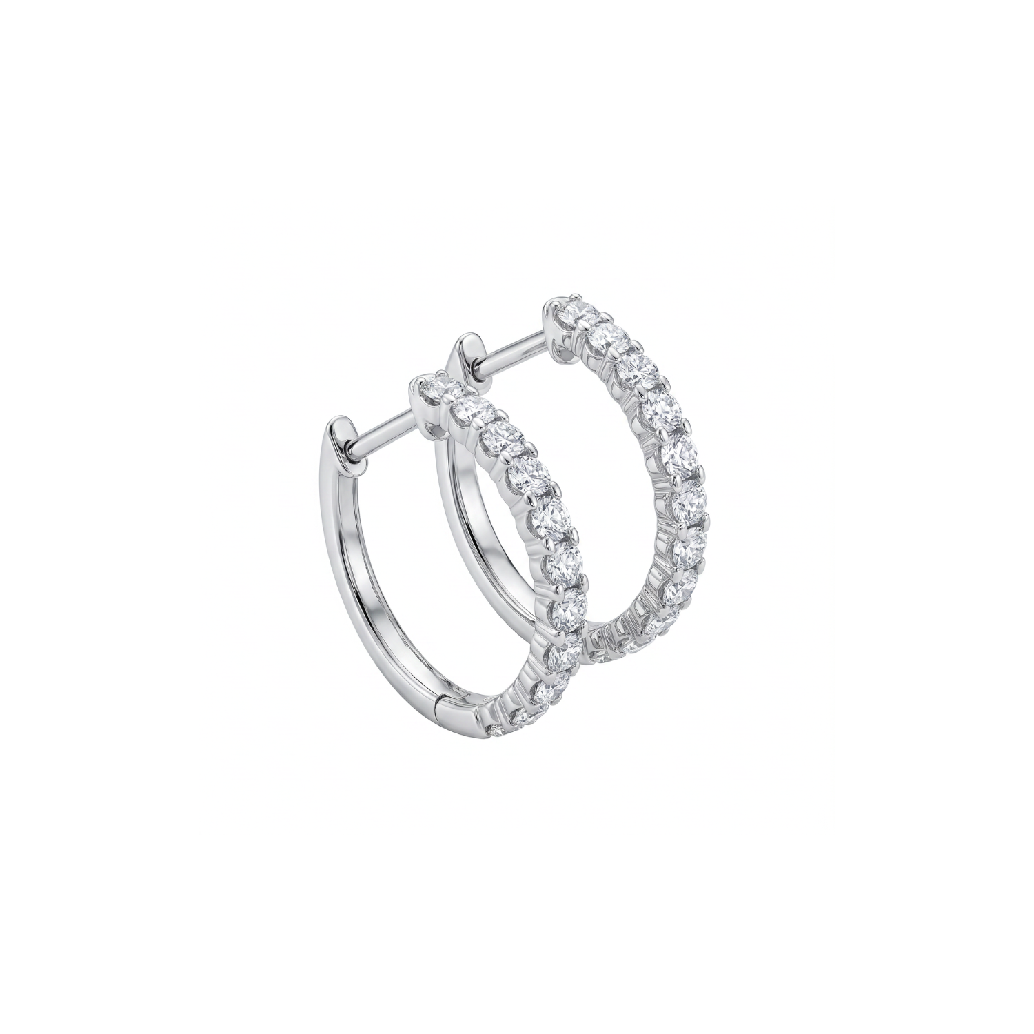 Aros Platino 900 Diamantes Argollas 36 Pts 2