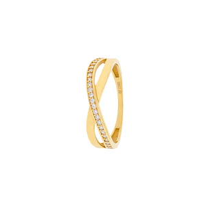 Anillo Compromiso de Oro 18Kt Cruzado Circon