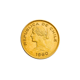 Moneda de Oro Chilena de 100 pesos año 1960 al 1969