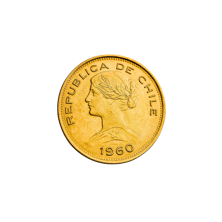 Moneda de Oro Chilena de 100 pesos año 1960 al 1969 1