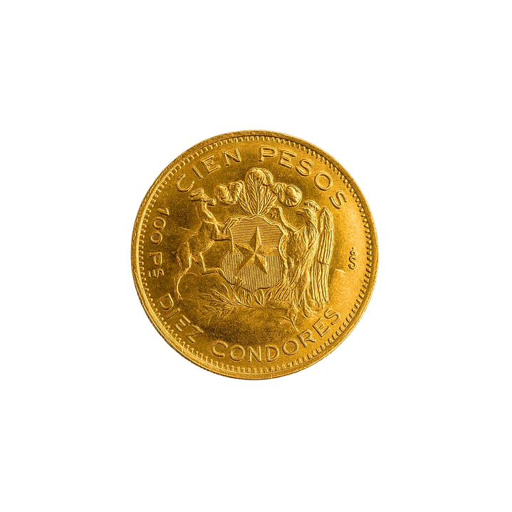 Moneda de Oro Chilena de 100 pesos año 1960 al 1969 2
