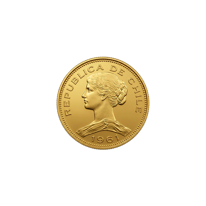 Moneda de Oro Chilena de 100 pesos año 1960 al 1969 3