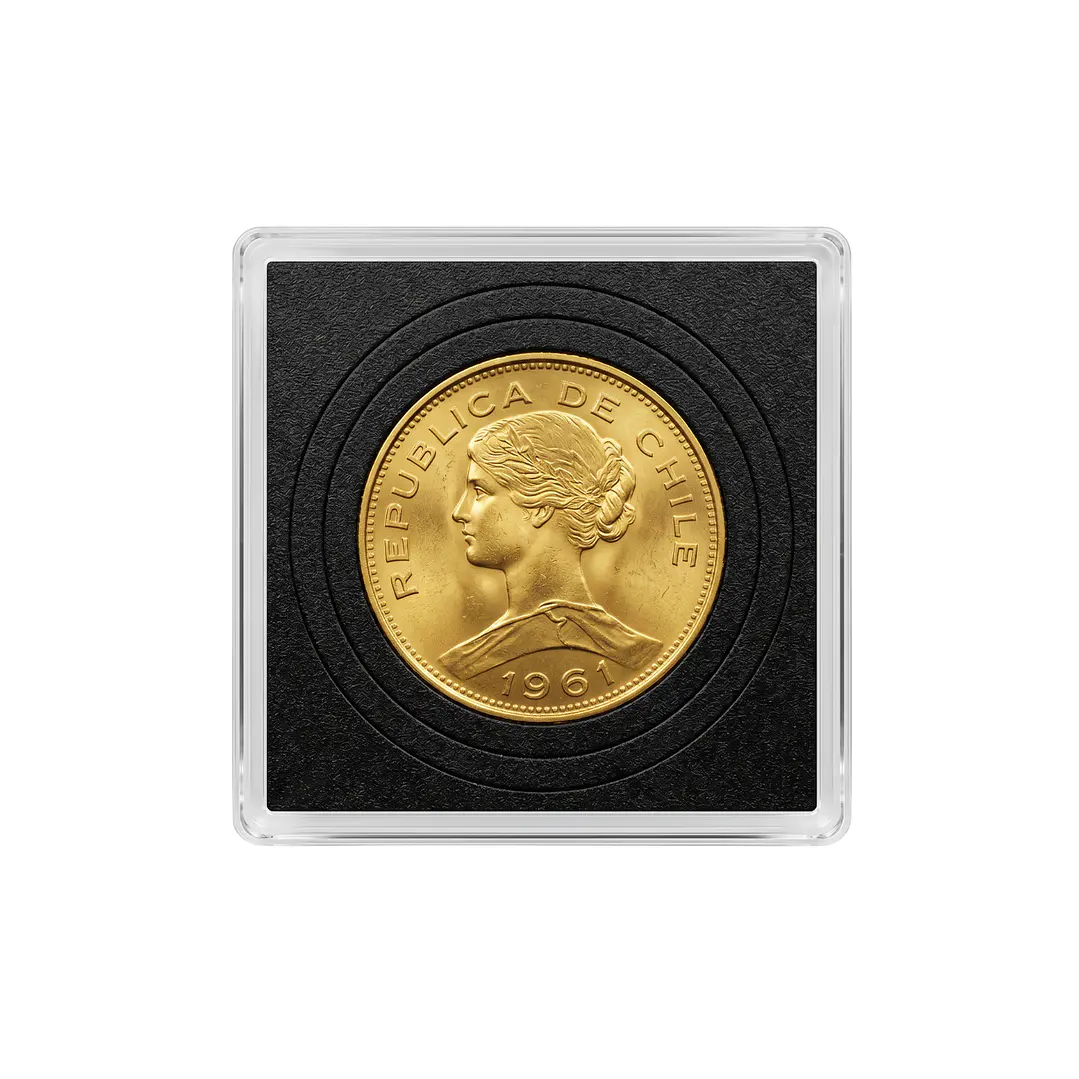 Moneda de Oro Chilena de 100 pesos año 1960 al 1969 5