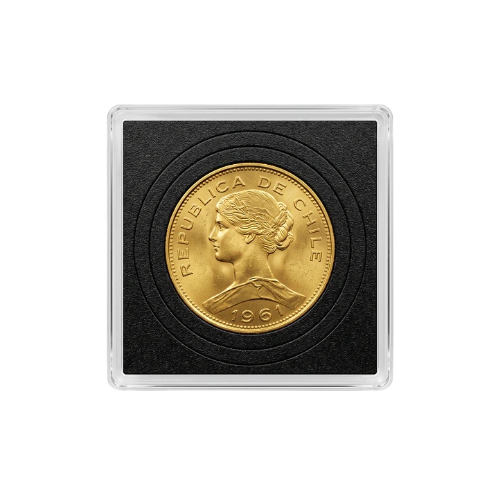 Moneda de Oro Chilena de 100 pesos año 1960 al 1969 5