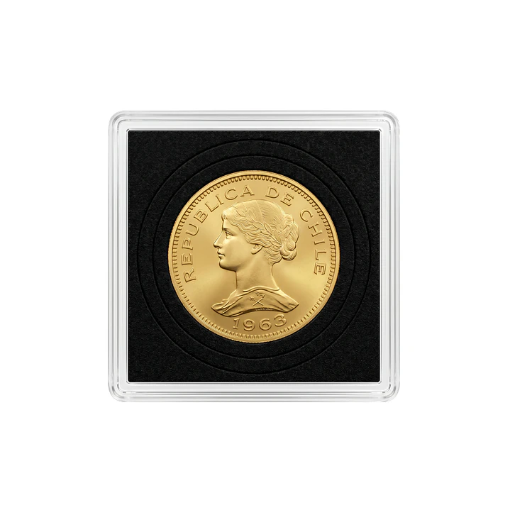 Moneda de Oro Chilena de 100 pesos año 1960 al 1969 8