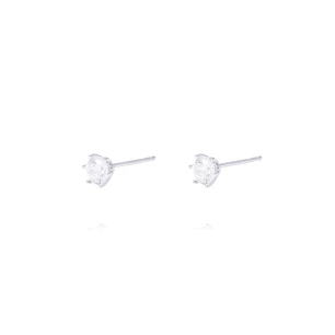 Aros Oro Blanco 18kt Circonita Seis Grifas